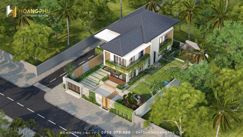 Mẫu biệt thự vườn 2 tầng mặt tiền lô góc tại Quận 7 Tp.HCM